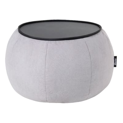 Mesa Pouf Modelo Ottoman London Gris Oscuro Sin Relleno y Lavable