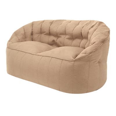 Sofá Pouf Modelo Shell Doble Color Beige Sin Relleno y Lavable
