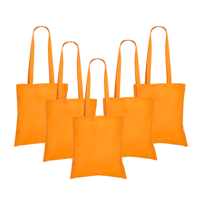 Pack 5 unidades Bolsa 100% Algodón 39x42 - Naranjo