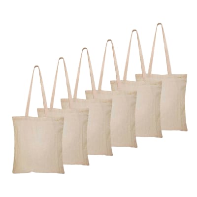 Pack 6 Bolsas Denim Beige