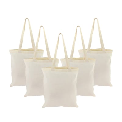 Pack 5 Unid Bolsa Algodon 100% Bco