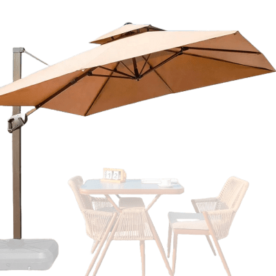 Quitasol LED Modelo Windproof 3 Metros Beige Con Base