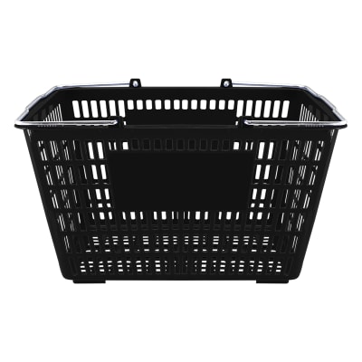 Canasto Plástico Con Manillas Metálicas Color Negro