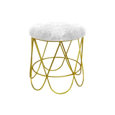 Piso Pouf con Cojín Aterciopelado Blanco