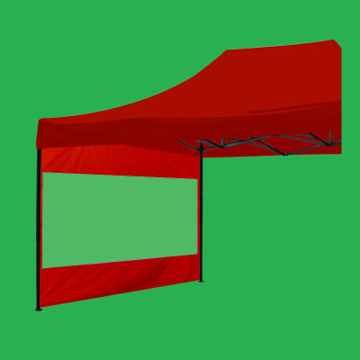 Cobertor Lateral Con Ventana para Toldo 3 Metros Color Rojo