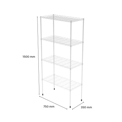 Estantería Metálica Cromada de 4 Niveles