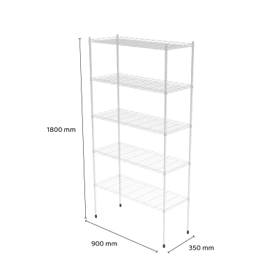 Estantería Metálica Cromada de 5 Niveles