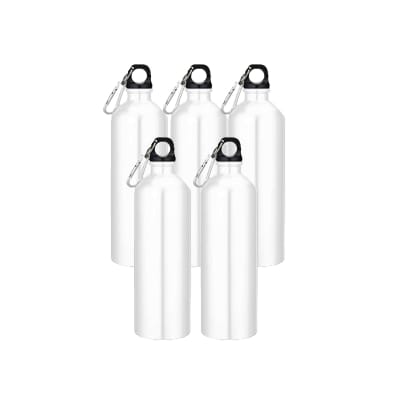 Pack x5 Botella Aluminio 800ml -  Blanco