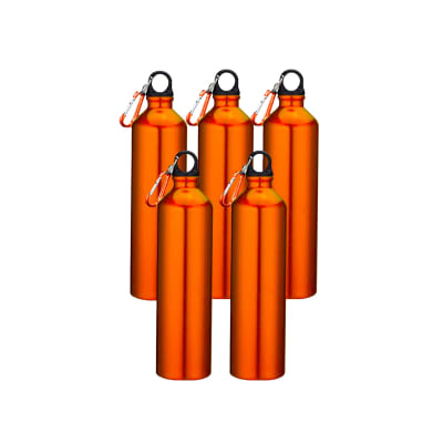 Pack x5 Botella Aluminio 800ml - Naranjo