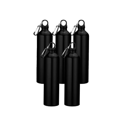 Pack x5 Botella Aluminio 800ml - Negro