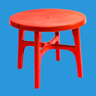 Mesa Plástica Redonda Roja Modelo Milán