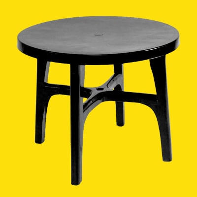 Mesa Plástica Redonda Negra Modelo Milán