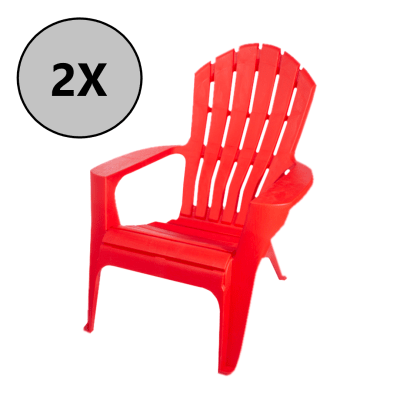 Pack 2 Sillas Modelo Adirondack Rojas