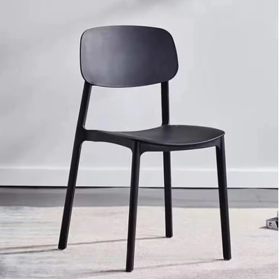 Silla Apilable Plástico Rígido Negro