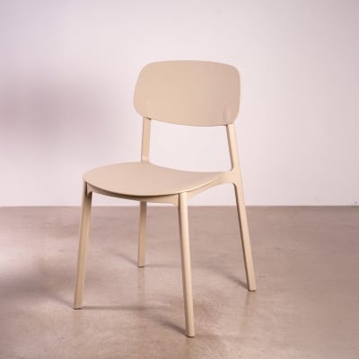 Silla Apilable Plástico Rígido Beige