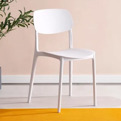 Silla Apilable Plastico Rigido Blanco