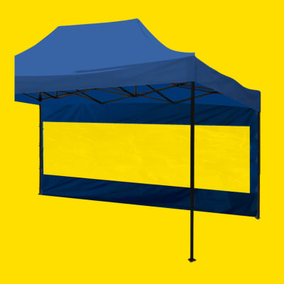 Cobertor Lateral Con Ventana para Toldo 4.5 Metros Color Azul