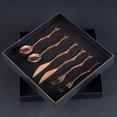 Deluxe Set de Cubiertos Encobrizados para Cóctel