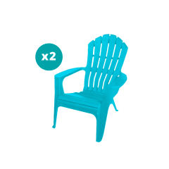 Pack 2 Sillas Modelo Adirondack Azules