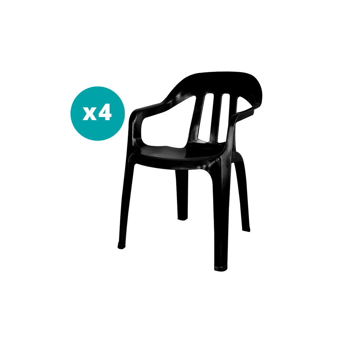 Pack 4 Sillas Modelo Capri Negras1