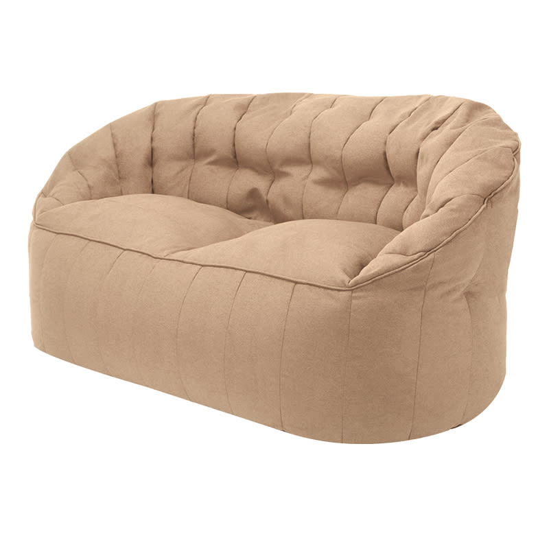 Sofá Pouf Modelo Shell Doble Color Beige Sin Relleno y Lavable1