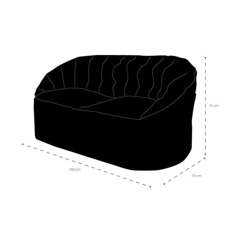 Sofá Pouf Modelo Shell Doble Color Beige Sin Relleno y Lavable2