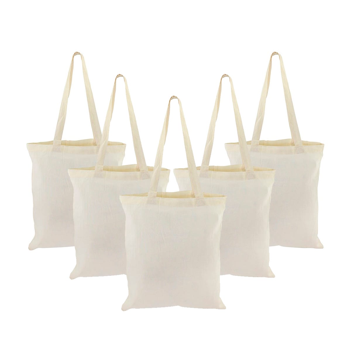 Pack 5 Unid Bolsa Algodon 100% Bco 0