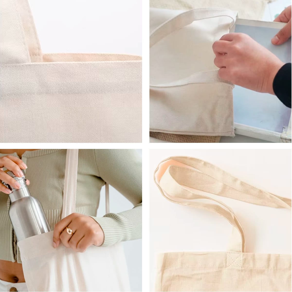 Pack 5 Unid Bolsa Algodon 100% Bco4