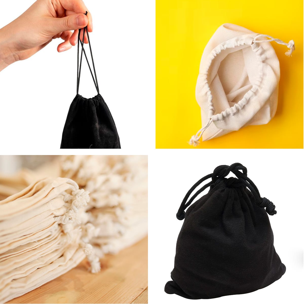 Pack 10u Saco Algodon 120gr - Negro3