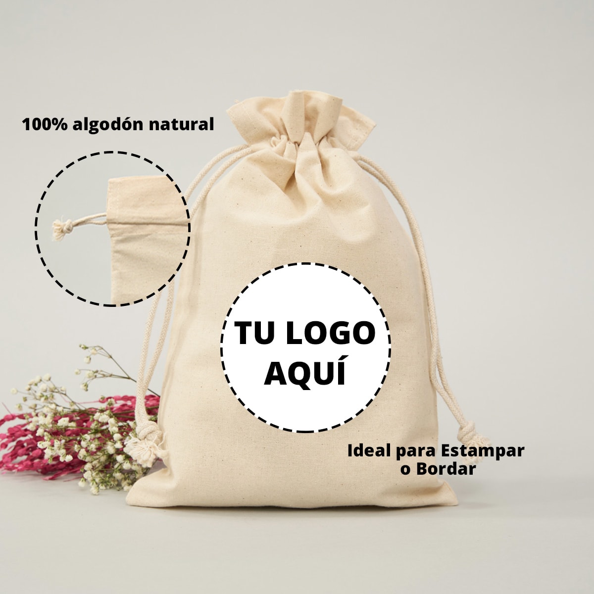 Pack 10 u Saco Algodón 20x29 - Crudo1