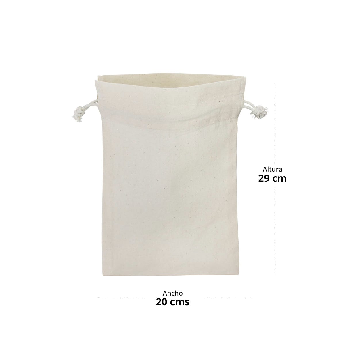 Pack 10 u Saco Algodón 20x29 - Crudo2