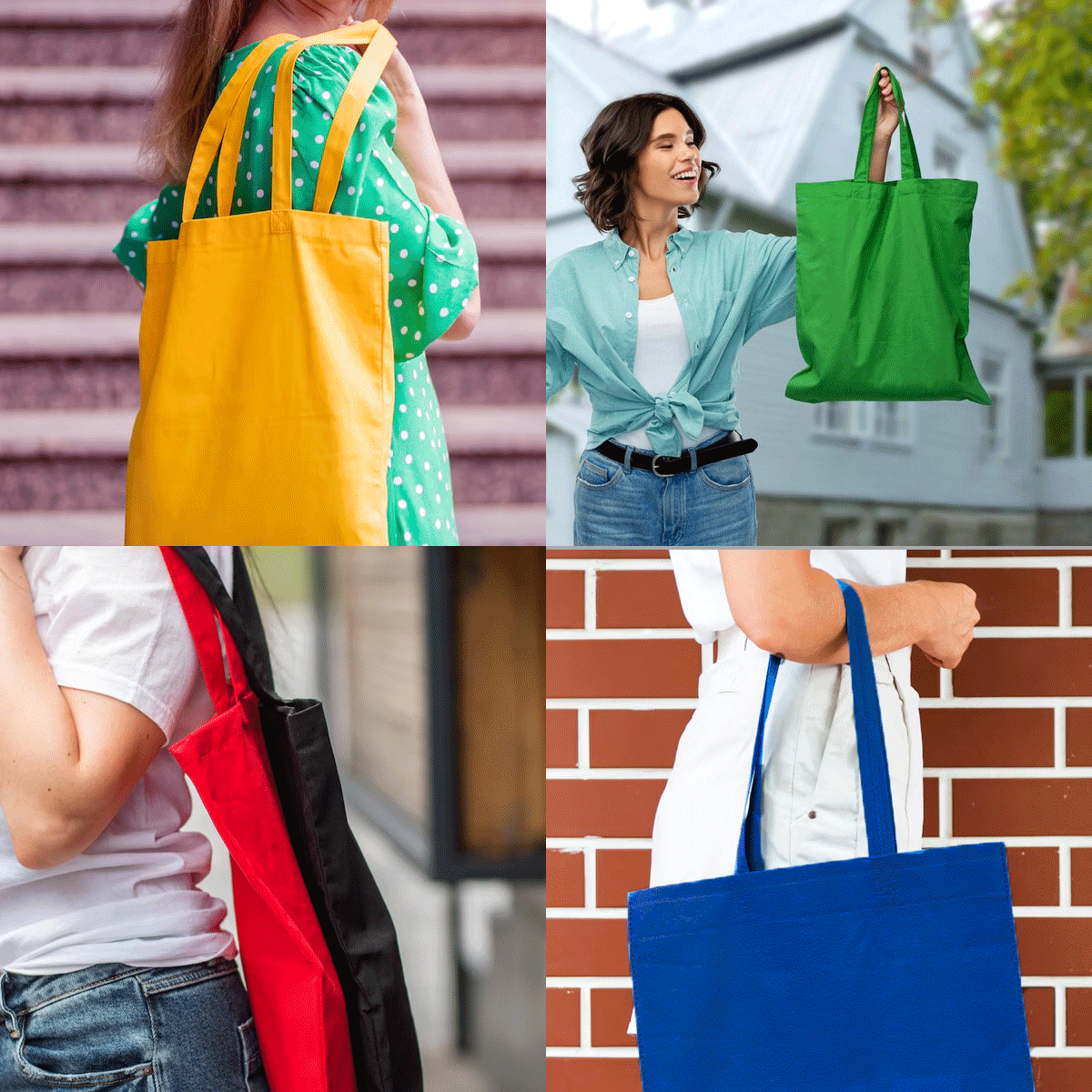 Pack 5u Bolsa 100% Algodón 39x42 - Verde5