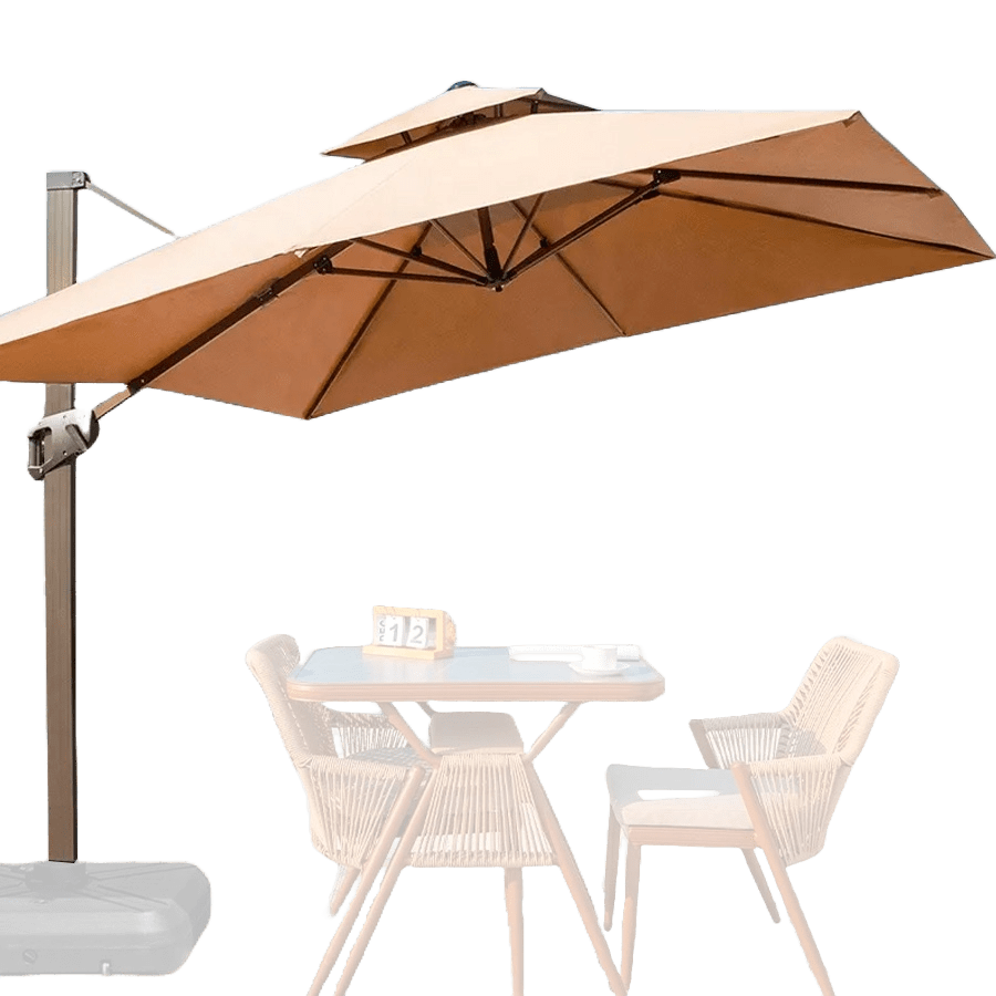 Quitasol LED Modelo Windproof 3 Metros Beige Con Base1