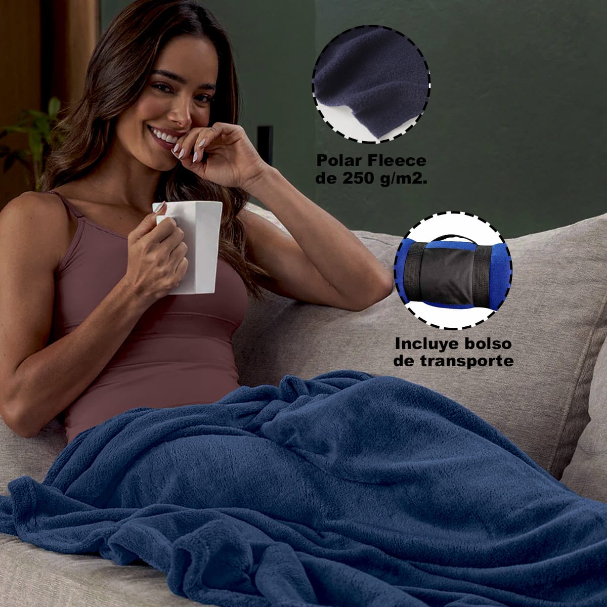 Manta Polar Fleece Azul 160x1301