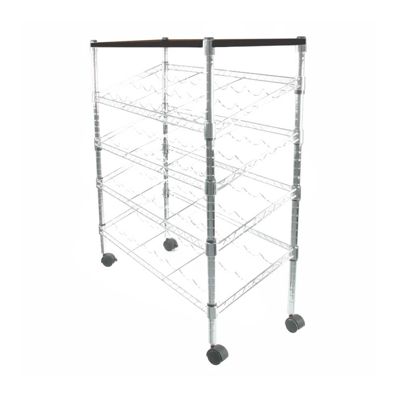 Cava Metálica Cromada de 5 Niveles Con Cubierta de Madera3