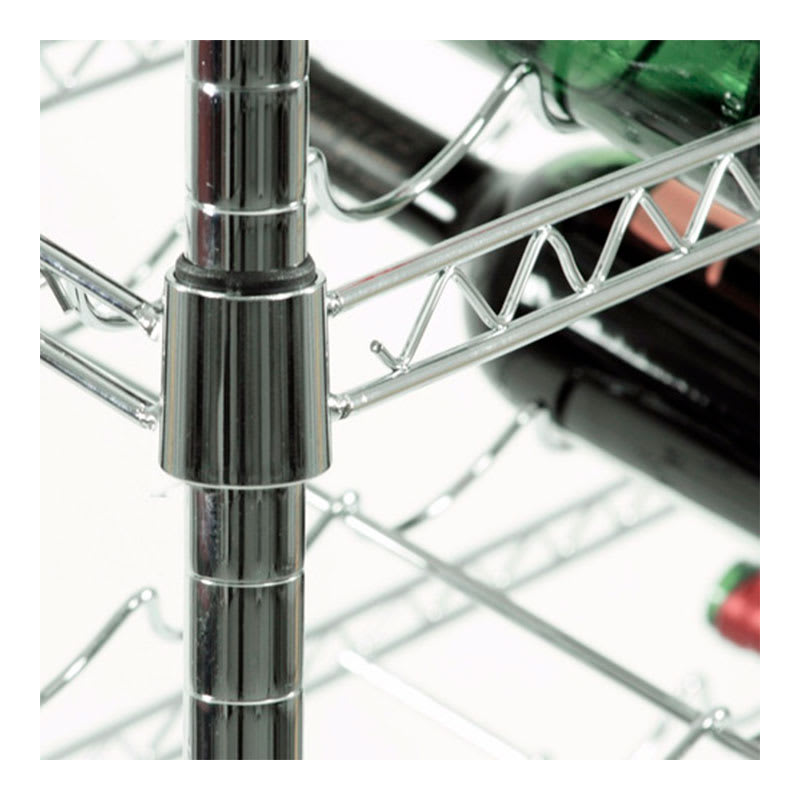 Cava Metálica Cromada de 5 Niveles Con Cubierta de Madera2