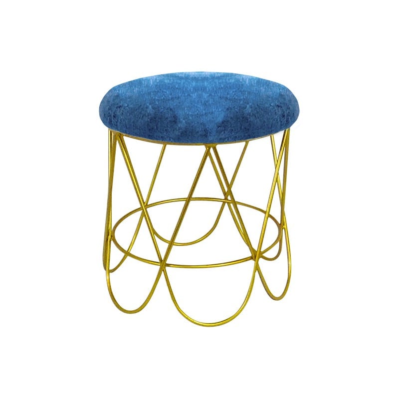 Piso Pouf con Cojín Aterciopelado Celeste1