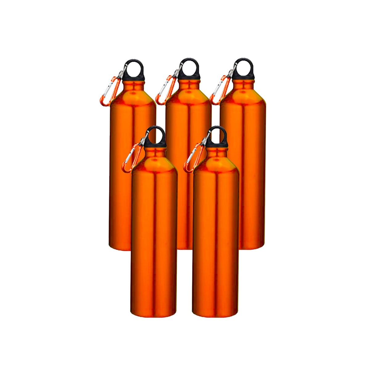 Pack x5 Botella Aluminio 800ml - Naranjo1