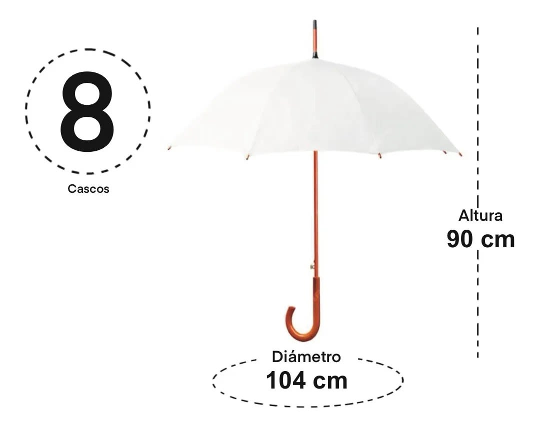 Paraguas con Mango Curvo de Madera Negro1