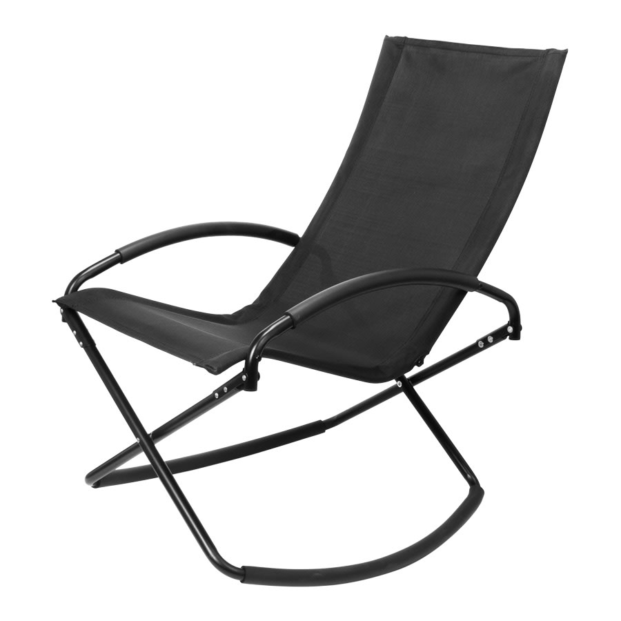 Silla Mecedora Negra Con Apoya Brazos1