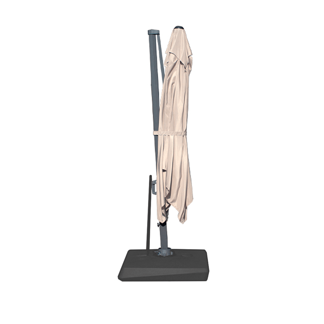 Quitasol Lateral Cuadrado 3x3 Metros Beige Con Base2