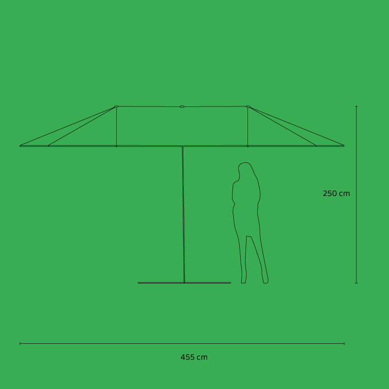 Quitasol Ovalado Doble Modelo Twins Color Rojo2