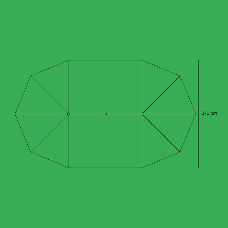 Quitasol Ovalado Doble Modelo Twins Color Rojo4
