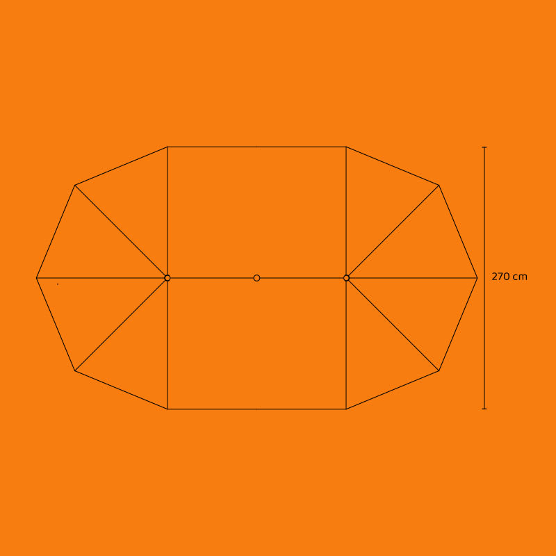 Quitasol Ovalado Doble Modelo Twins Color Beige6