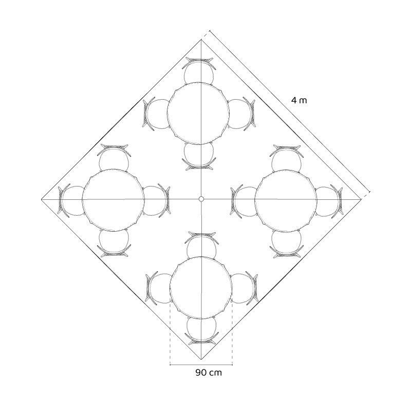 Quitasol Cuadrado 4 Metros Color Beige4