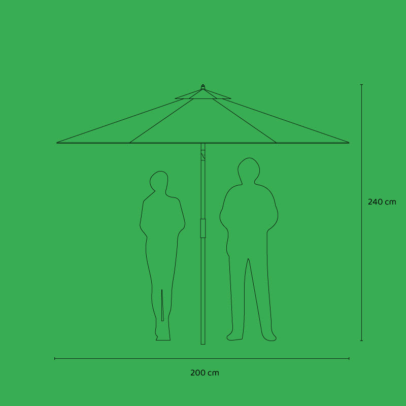 Quitasol Modelo Brake 2 Metros Color Rojo1