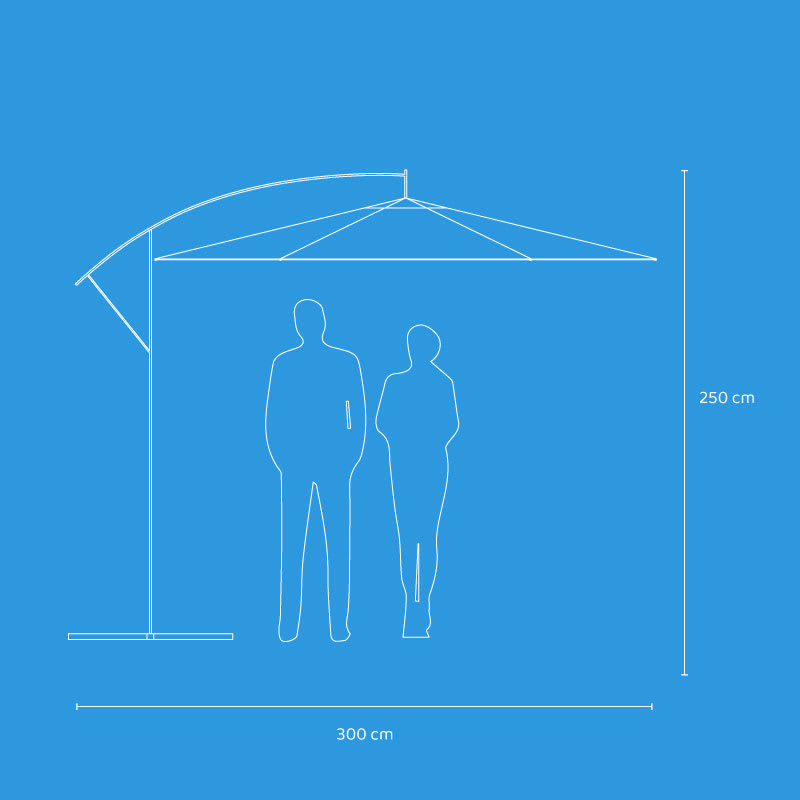 Quitasol Lateral Colgante 3 Metros Color Café Claro4