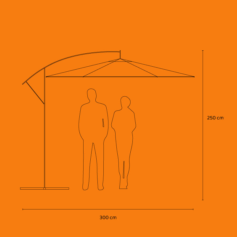 Quitasol Lateral Colgante 3 Metros Color Rojo4