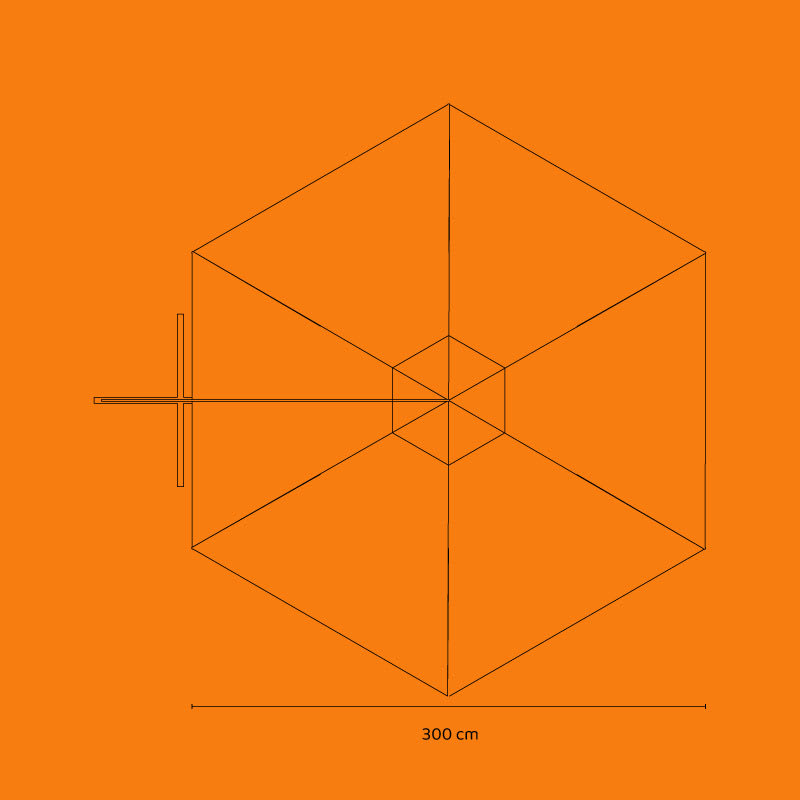 Quitasol Lateral Colgante 3 Metros Color Rojo5