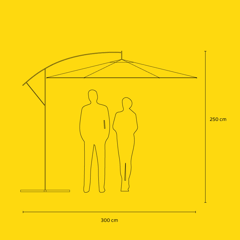 Quitasol Lateral Colgante 3 Metros Color Negro4